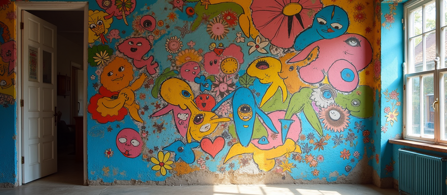 mural art on statement wall