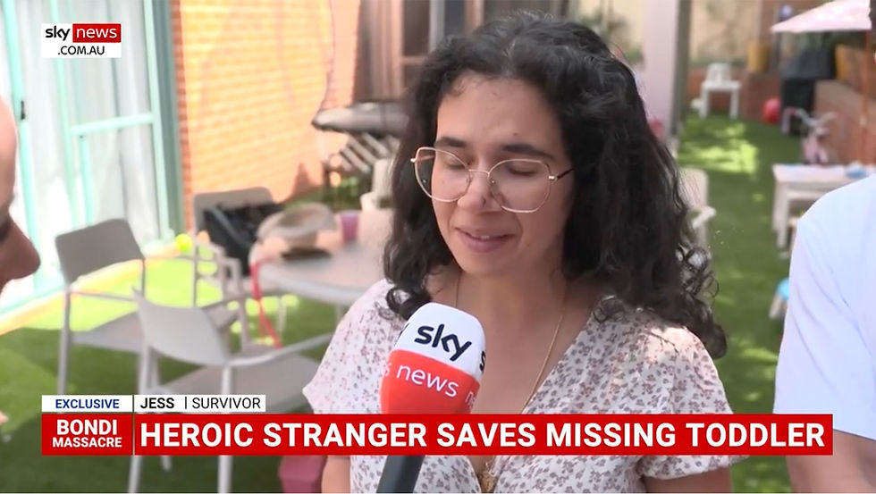 Jess reunites with family whose daughter she saved in the Bondi attack.
