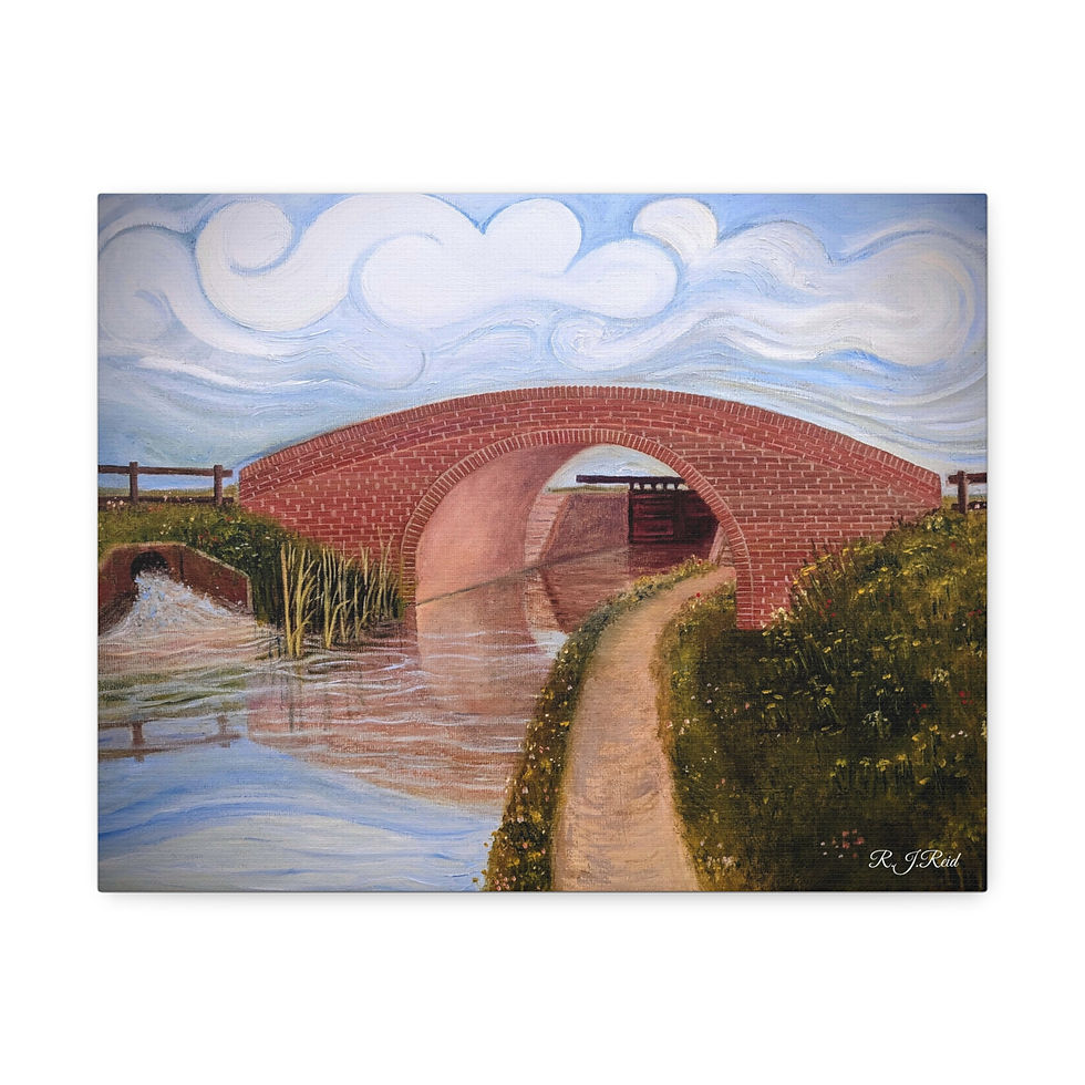 Thumbnail: Breezy Summer Days, Stretched Canvas Wall Art – Tranquil Countryside Print