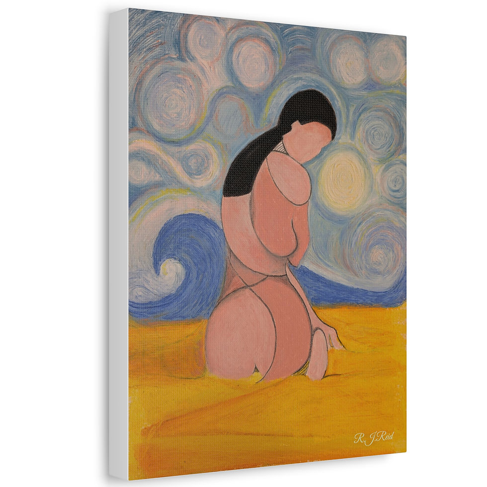 Thumbnail: Resonating with Nature, Stretched Canvas – Modern Figurative Wall Art