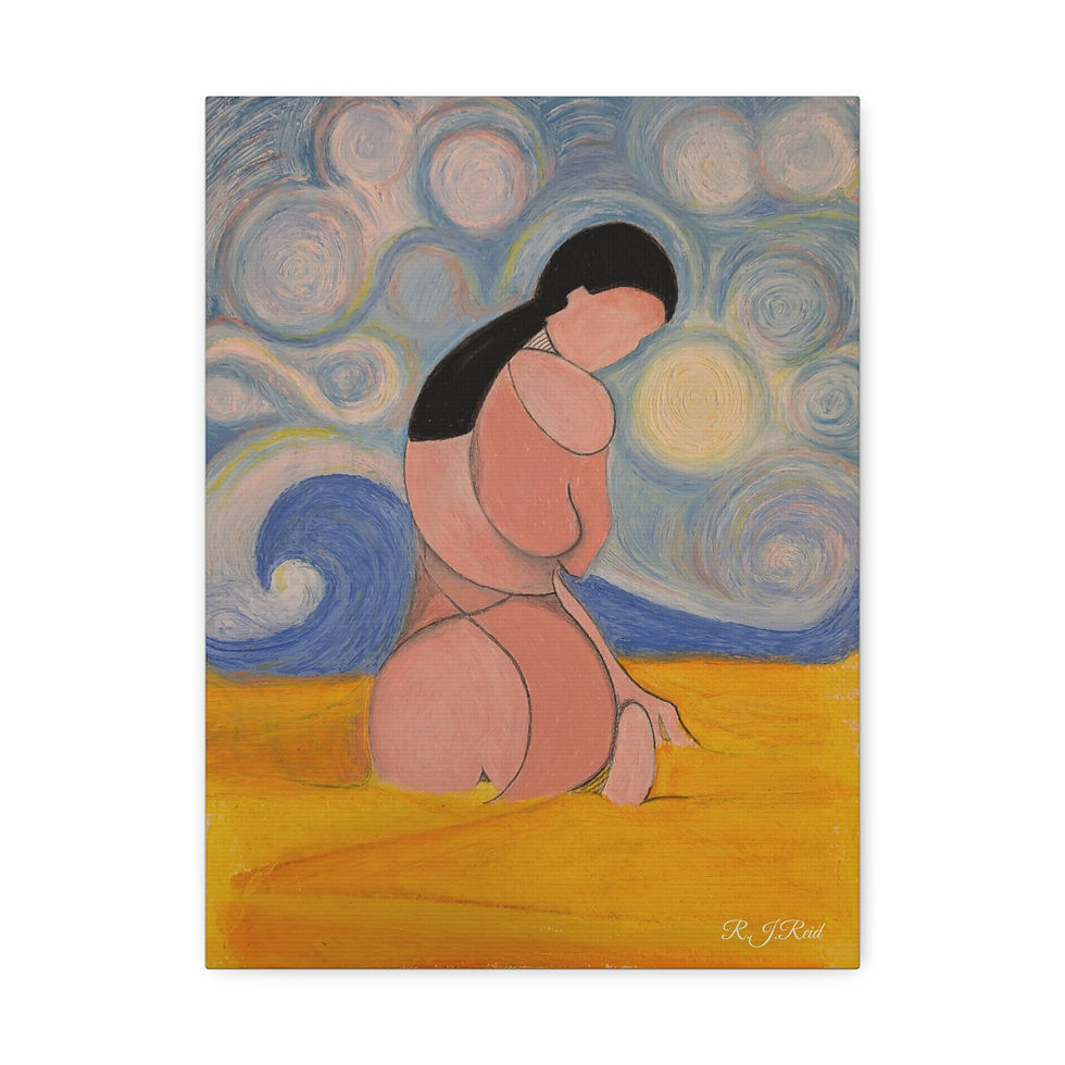 Thumbnail: Resonating with Nature, Stretched Canvas – Modern Figurative Wall Art