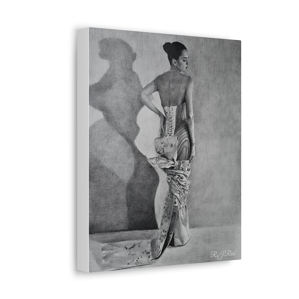Thumbnail: Kendall Jenner Wearing Schiaparelli,  Canvas Print — Black & White Fashion Art