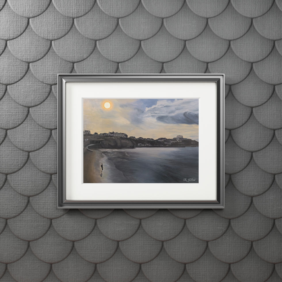 Thumbnail: Newquay Beach,Cornwall - Fine Art Print with Passepartout Frame