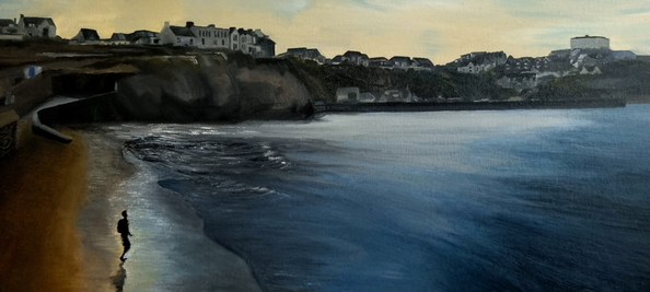 "Early Evening Sun Over Newquay" Landscape Art