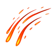 fuego volando
