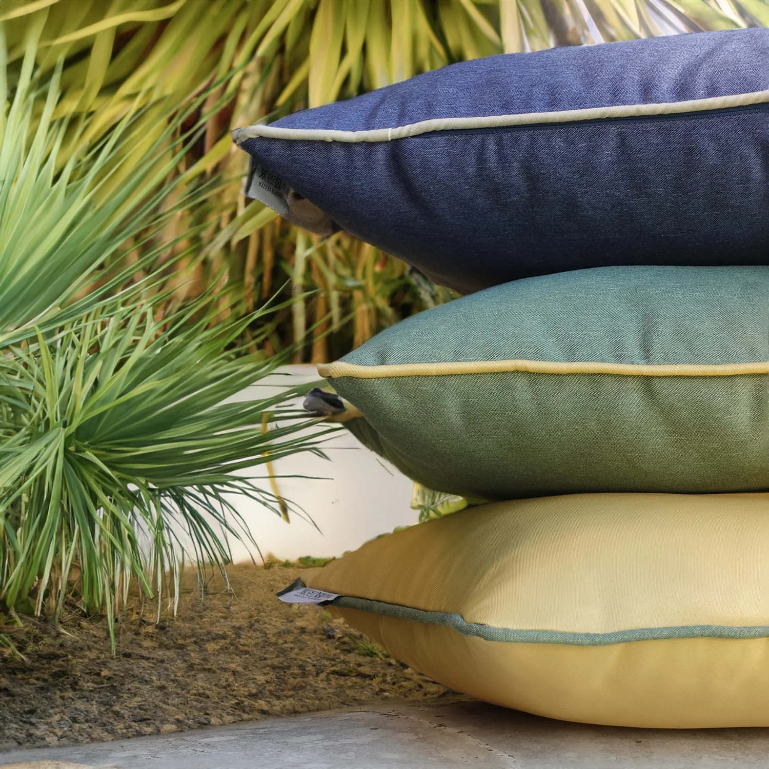 Thumbnail: Ancona Yellow Rectangular Outdoor Cushion