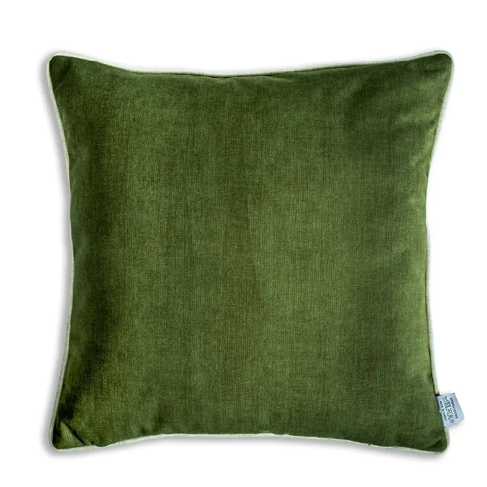 Thumbnail: Autunno Olive Green Velvet Decorative Cushion / Throw Pillow