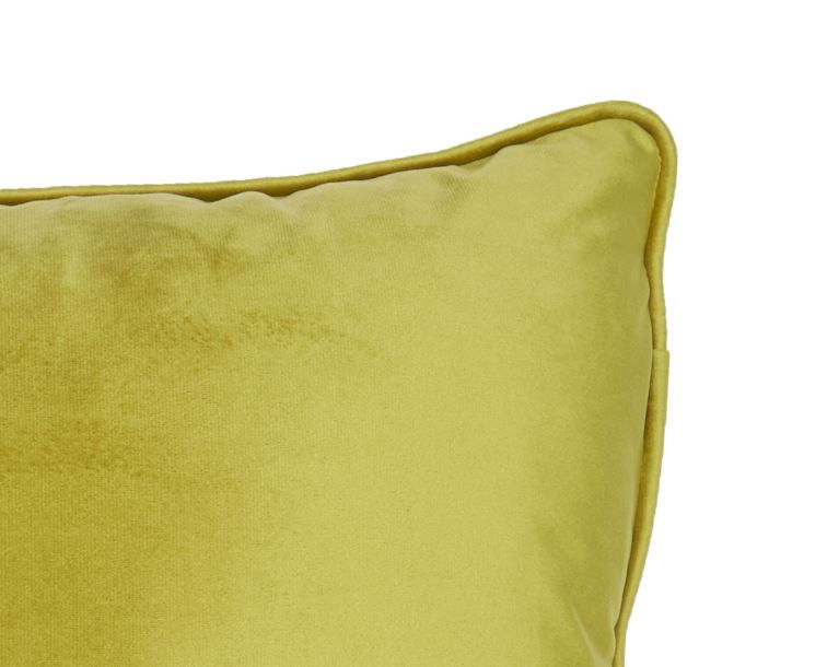 Thumbnail: Sole Olive Yellow Velvet Decorative Cushion