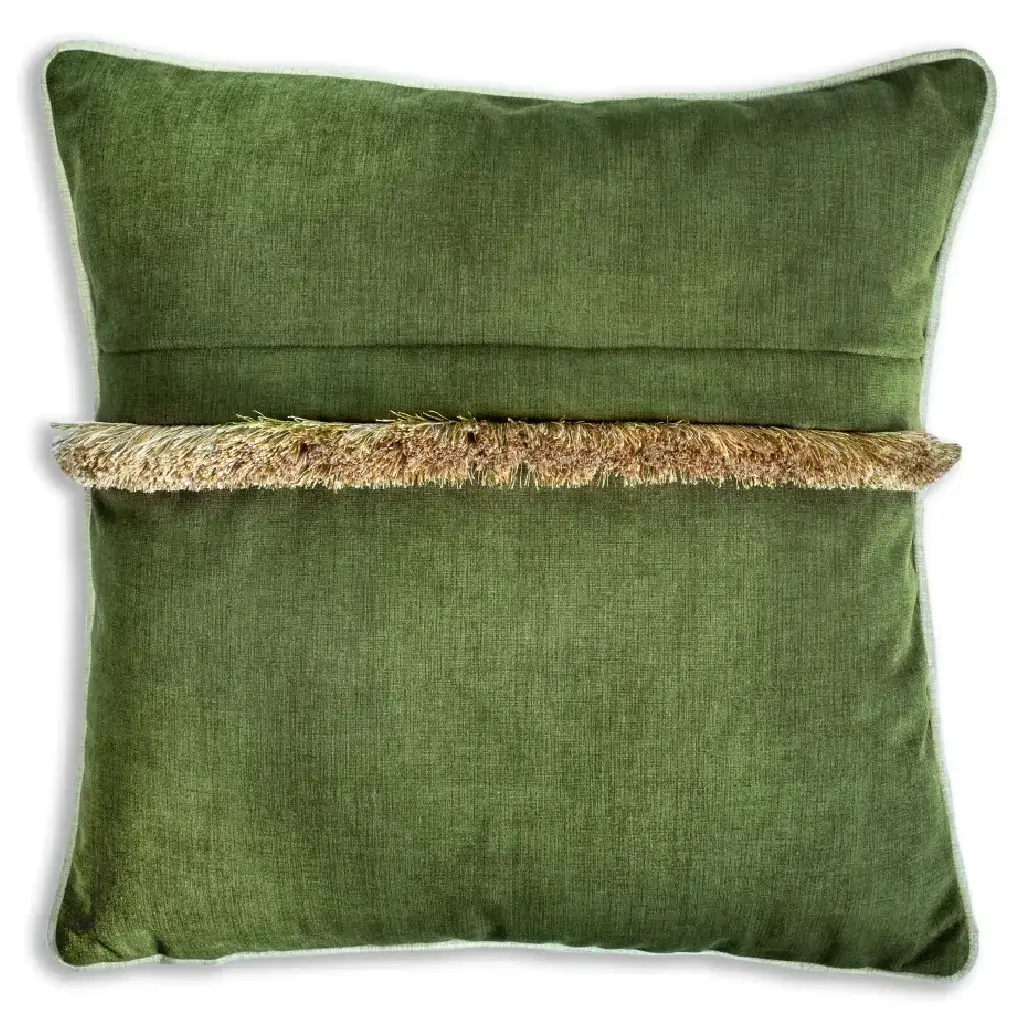 Autunno Olive Green Velvet Decorative Cushion / Throw Pillow