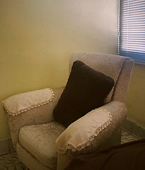 sofá, silla, deco, sala, tele, vintage, viejo, anciano