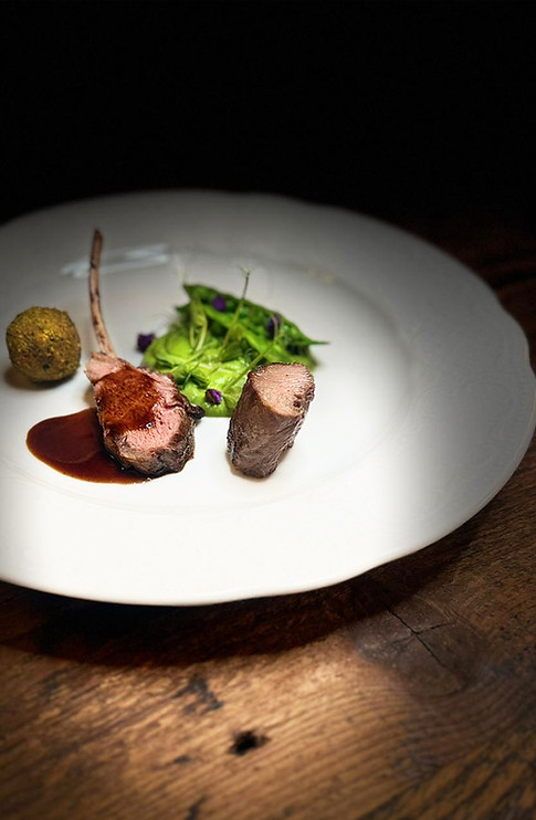 Lamb variation, peas, snow peas, mint, lamb jus.jpg