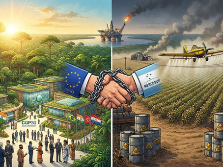 O colonialismo agroquímico brasileiro entre a COP30 e o Acordo Mercosul-UE