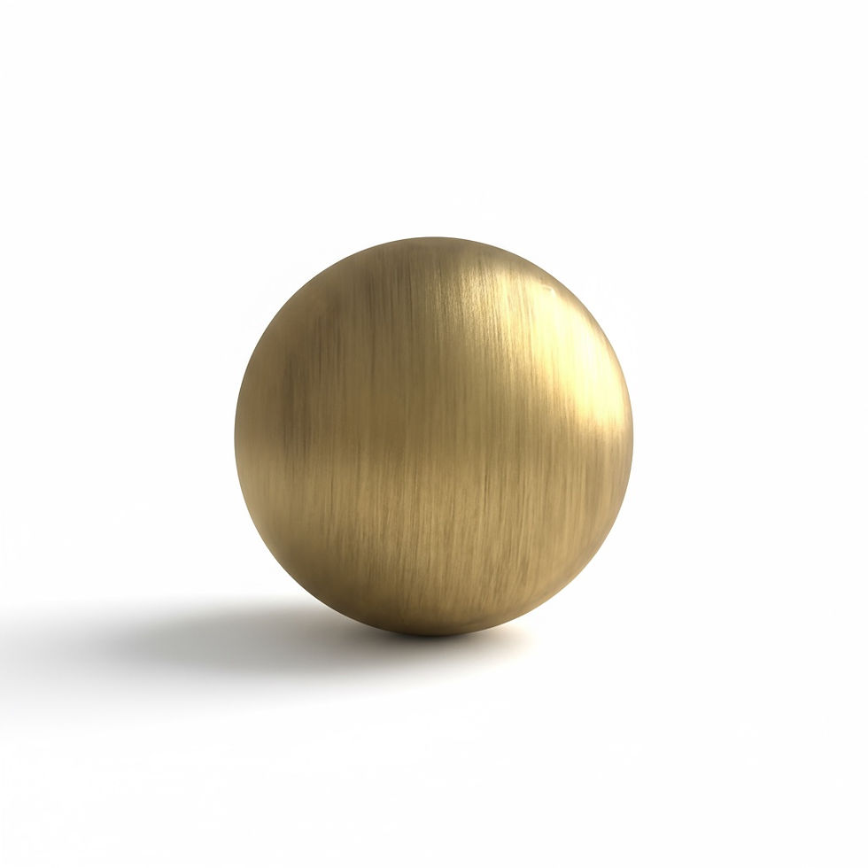 Thumbnail: Solid brass round cabinet knob with softly curved profile and warm gold tone