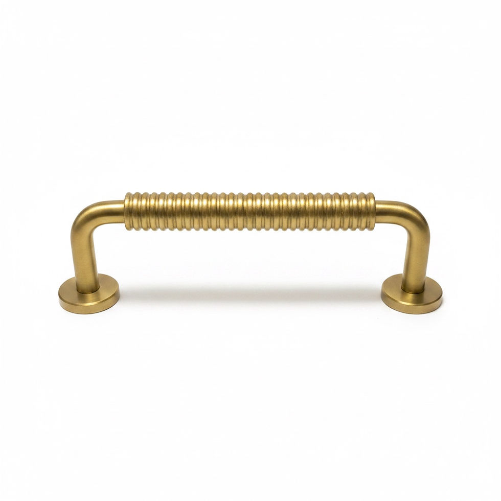 Thumbnail: Ribbed Solid Brass Cabinet Handle 96mm, 128mm, 160mm