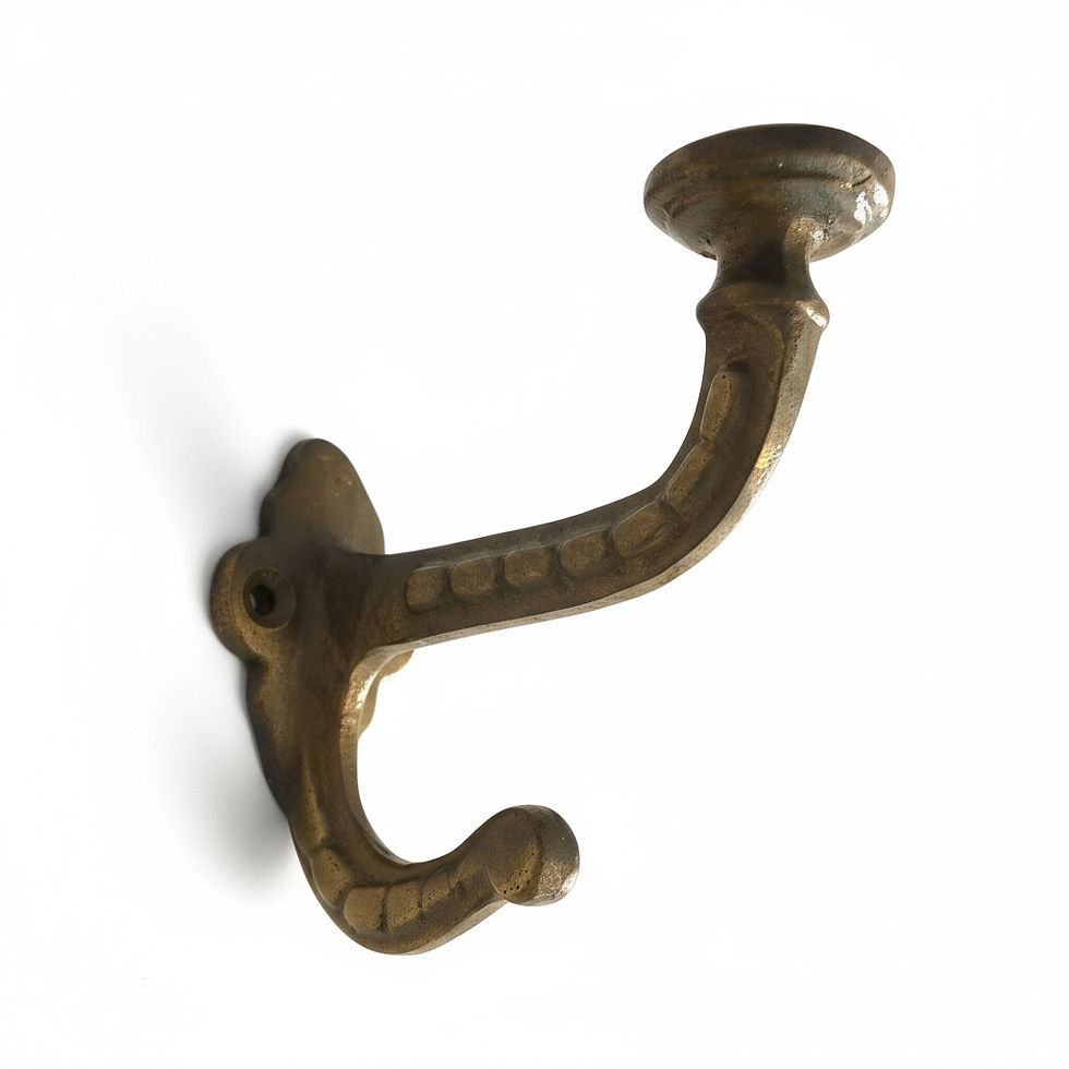 Thumbnail: Cast iron wall hook with two curved hooks and traditional design