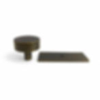Thumbnail: Rustic solid brass crown cabinet and drawer knob with rectangular backplate and aged finish