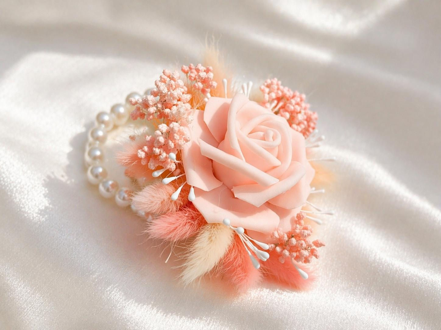 👉 Blush Rose – Brățară domnișoară de onoare