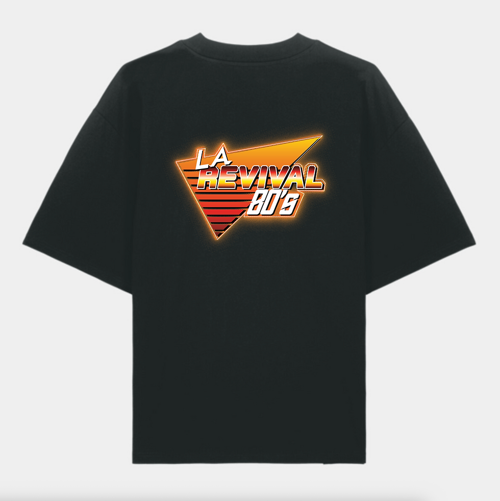 Thumbnail: Black Oversized T-Shirt (Orange/Red Logo)