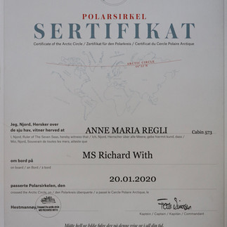 Das Zertifikat der Polarkreisüberquerung
