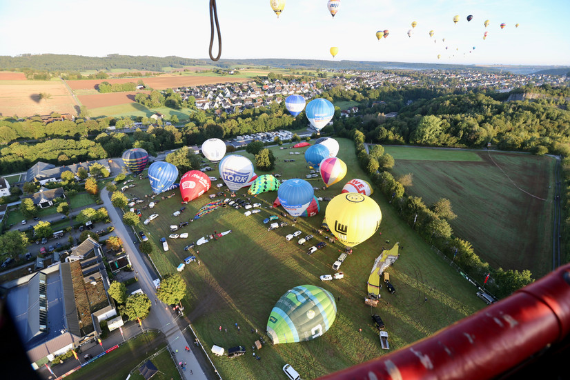 Startplatz B - schon einige Ballone sind aufgestiegen
