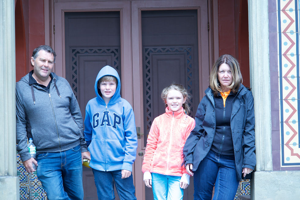 us looking moody and confused outside Olana house!