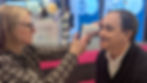 Nicola Logan, Professor of Optometry & Physiological Optics at Aston University, measures the axial length of Giancarlo Montani, Professore presso Università del Salento, using the Occuity AX1 Axiometer™