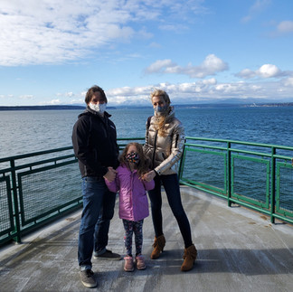 Family on a ferry in Puget sound