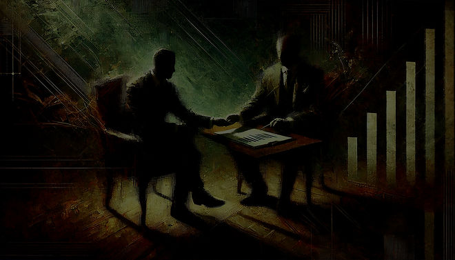 DALL·E 2025-03-11 00.50.43 - An abstract, dark-toned representation of a business broker s