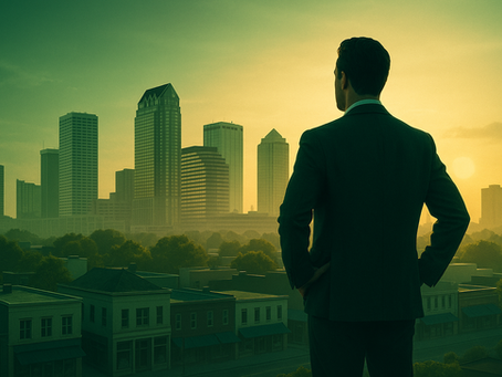 A tampa business broker looking at the downtown tampa skyline