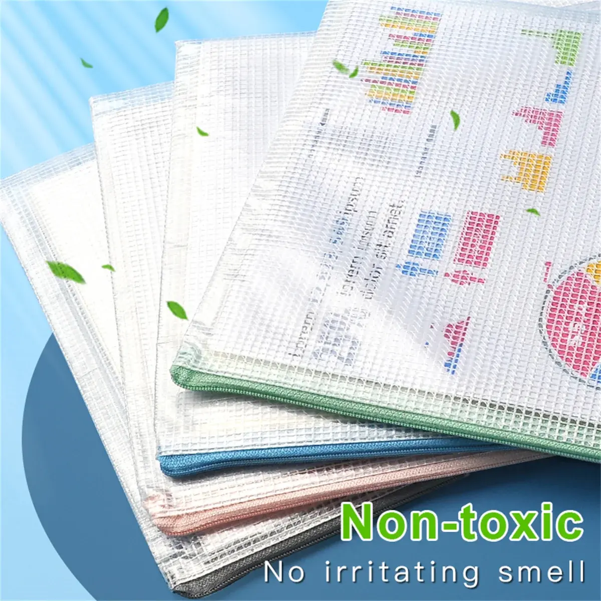 Zippered A4 Transparent Waterproof Storage Bags for Office and Travel