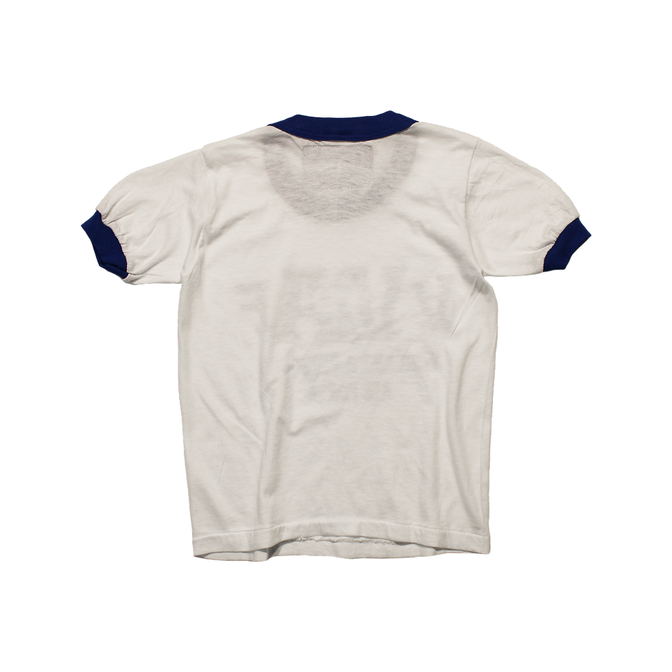 Back of one-of-a-kind V&V Air Force ringer shirt with clean vintage finish.