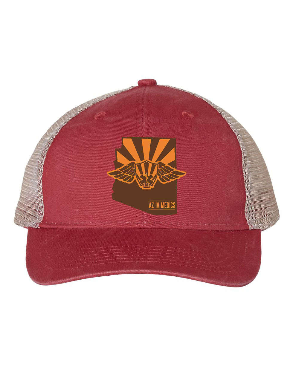Thumbnail: Women's Ponytail Mesh-Back- AZIV State w/ Tan Leather Patch