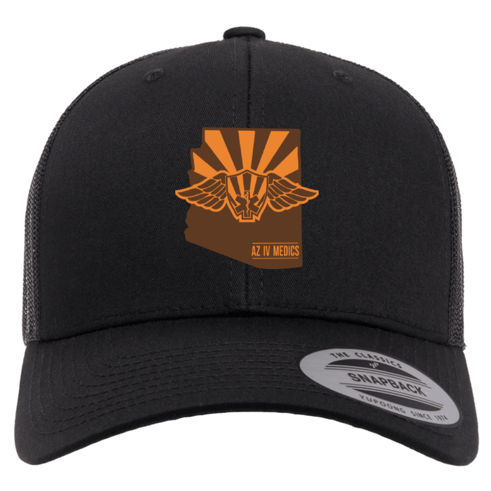 Yupoong Classics Retro Trucker- AZIV State w/ Tan Leather Patch