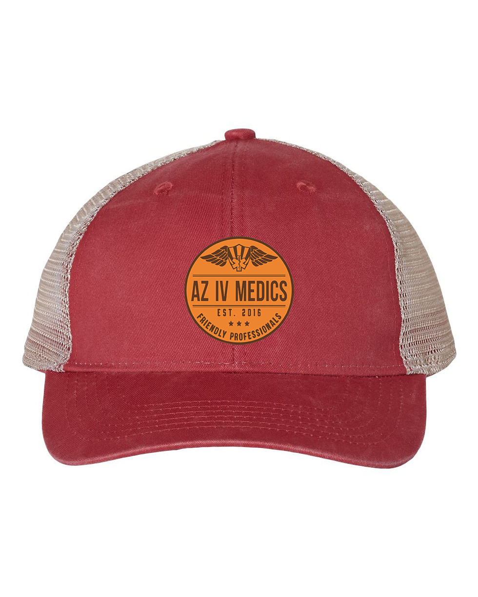 Thumbnail: Women's Ponytail Mesh-Back- AZIV Round w/ Tan Leather Patch