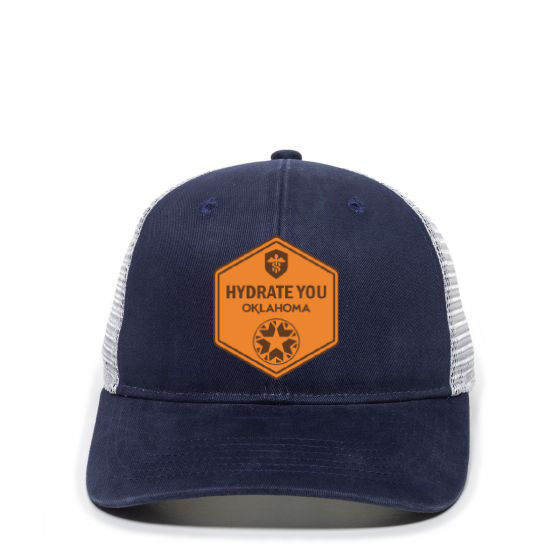 Thumbnail: Women's Ponytail Mesh-Back- Hydrate You OK Tan Leather Patch