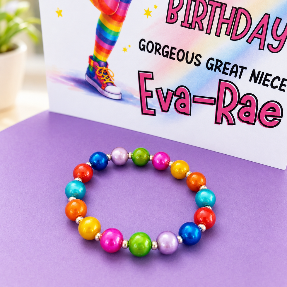 Thumbnail: 7th Birthday Girl and Colourful Bracelet Set