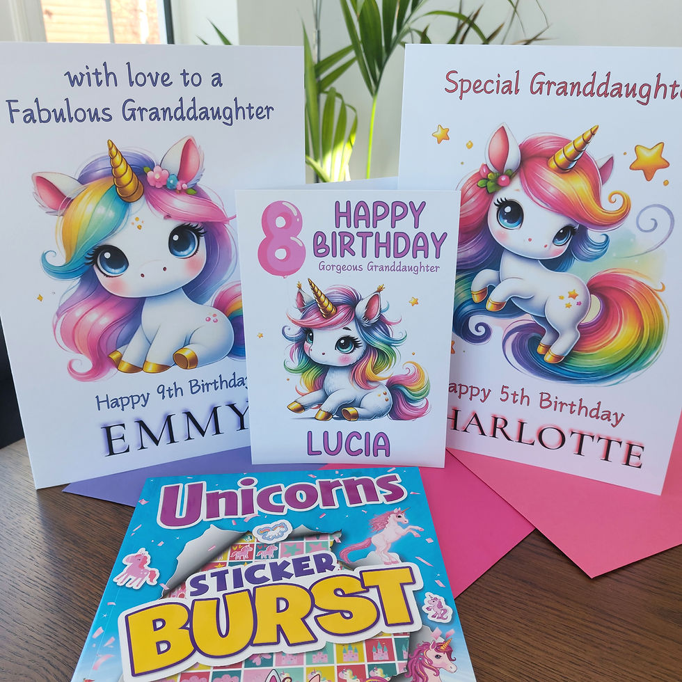 Thumbnail: Adorable Rainbow Unicorn Personalised Card
