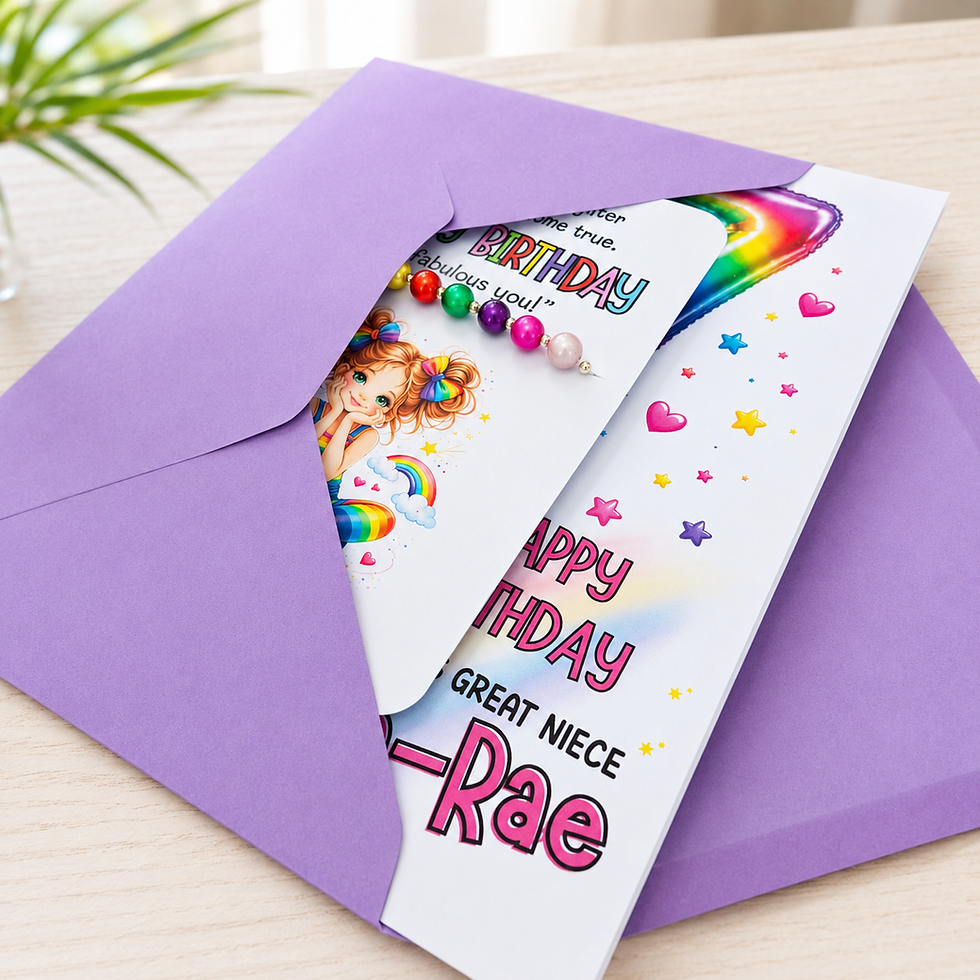 Thumbnail: 7th Birthday Girl and Colourful Bracelet Set