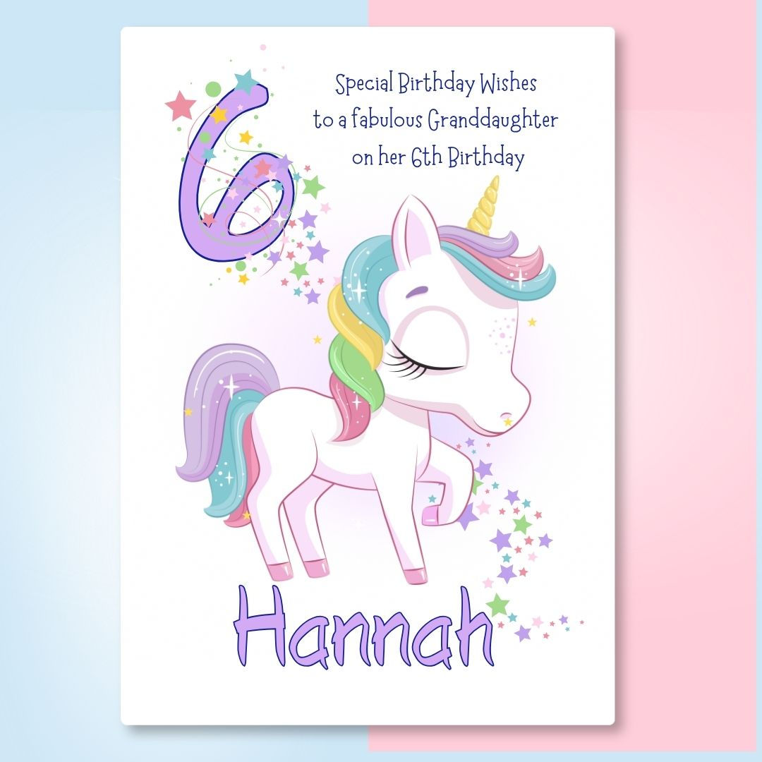 Sparkle Unicorn Personalised Card