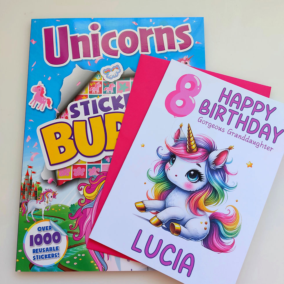 Thumbnail: Cute Rainbow Unicorn Personalised Card