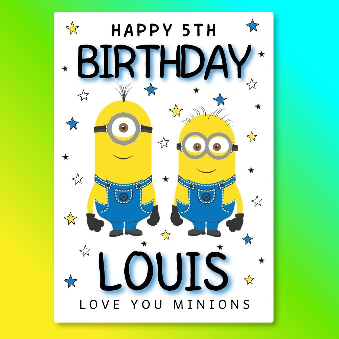 Love you Minions Personalised Birthday Card
