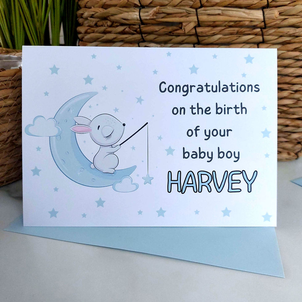 Thumbnail: Baby Boy Congratulations Card - Bunny