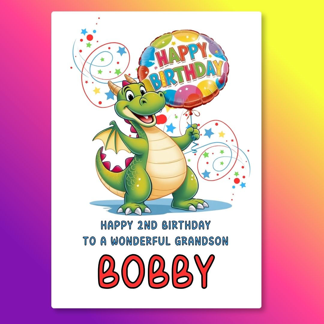 Happy Dragon Personalised Birthday Card