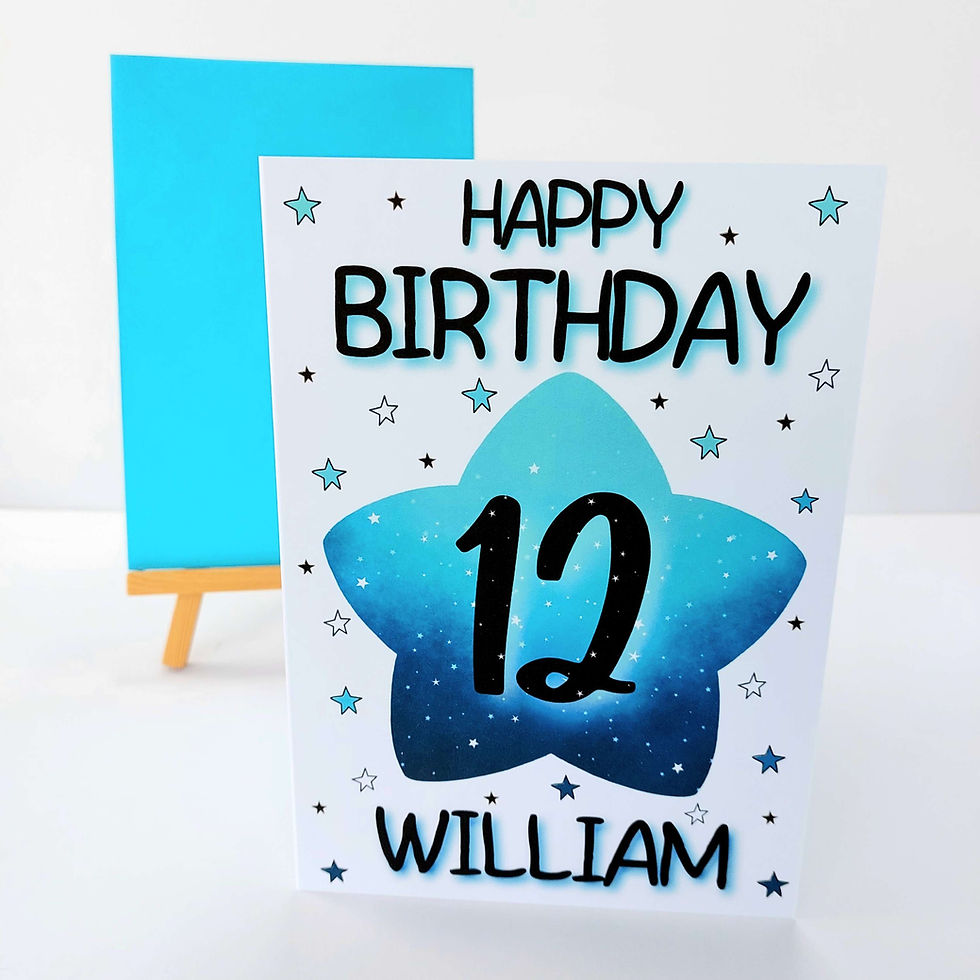 Thumbnail: Stars Personalised Birthday Card