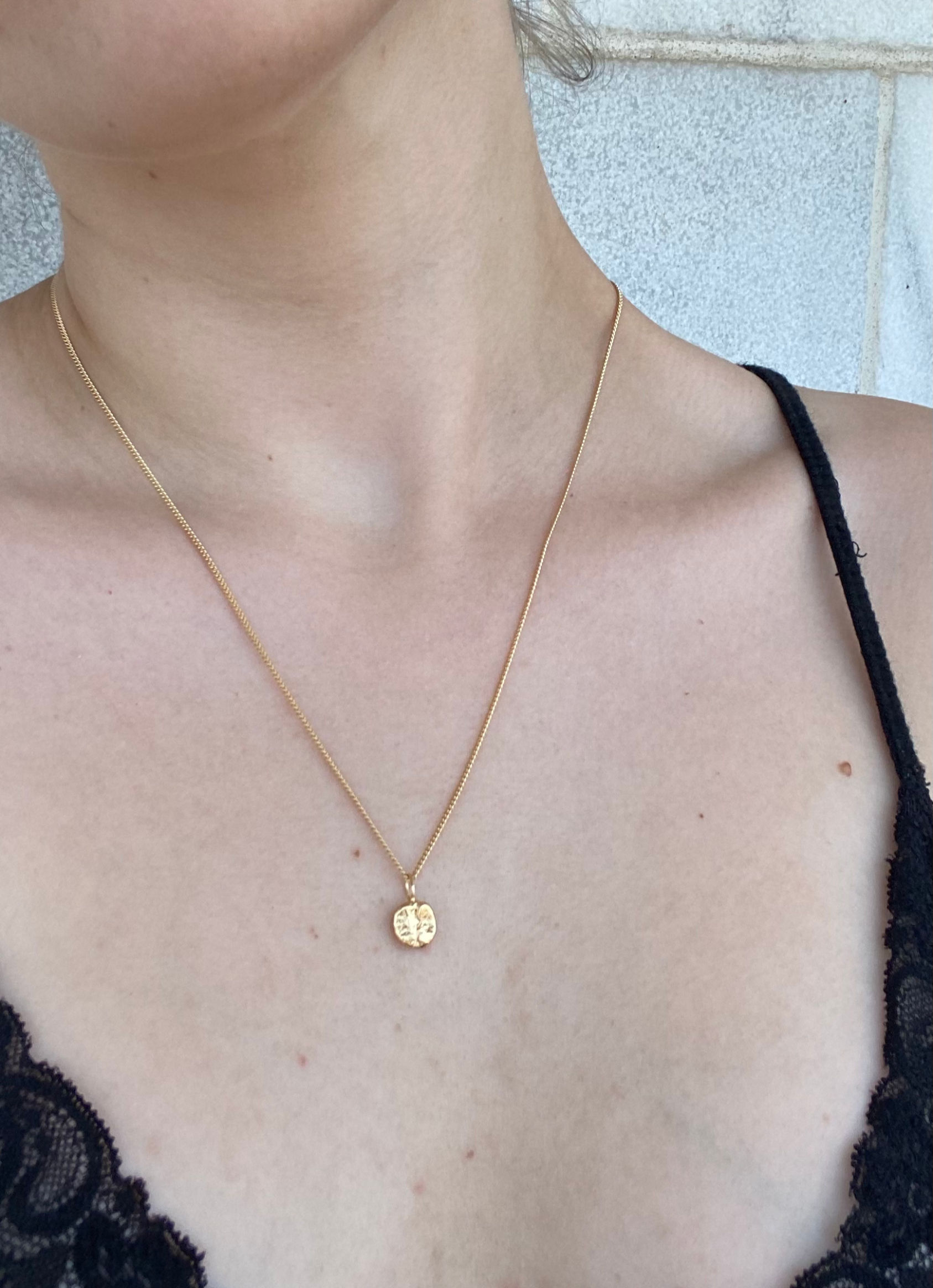 Gold plated coffee bean necklace