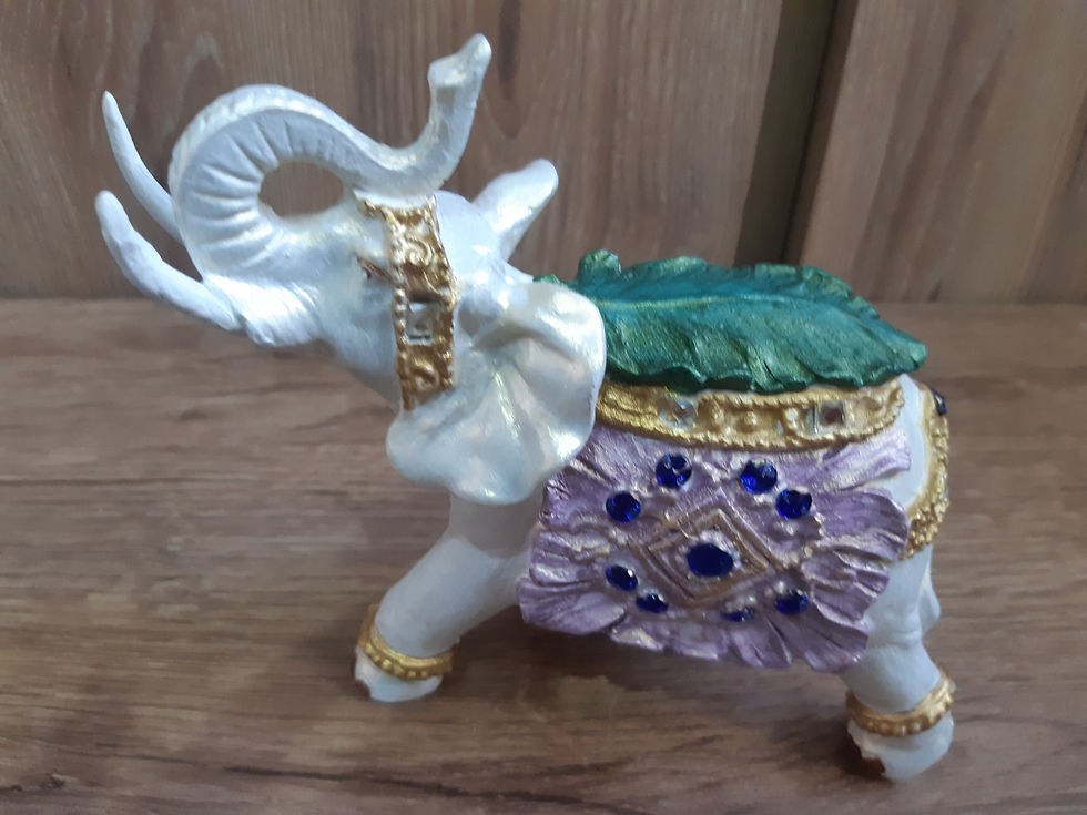 Miniatura: Elefantes en cerámica fría