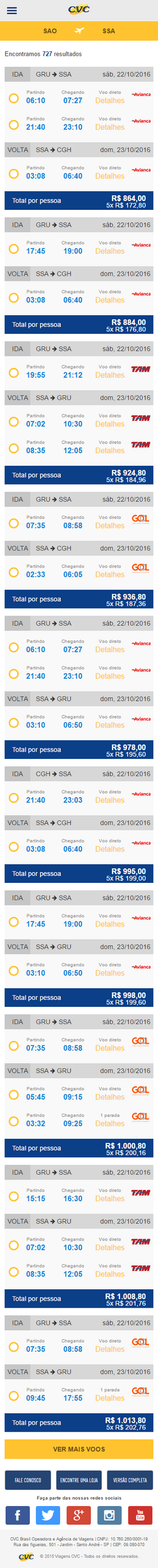 Reultado de busca mobile