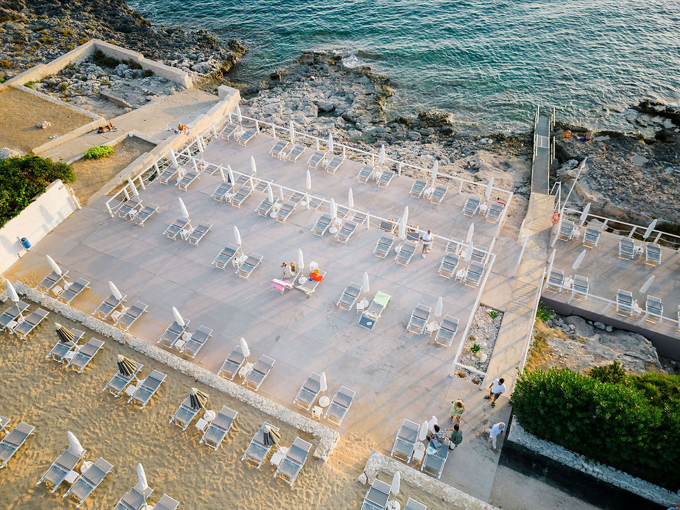 Beach at sunset during post-wedding party