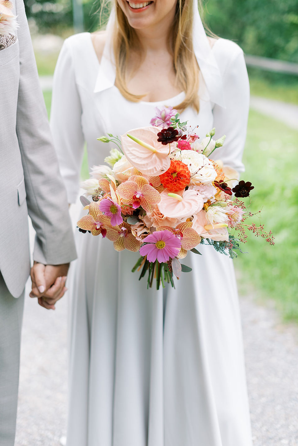 Kurhaus Bergün wedding photography bride and groom