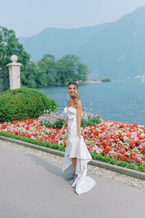 bridal portrait at an elopement in Lugano, Switzerland